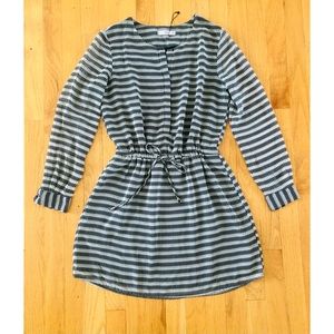 MNG Mango long-sleeved striped black & white dress XS